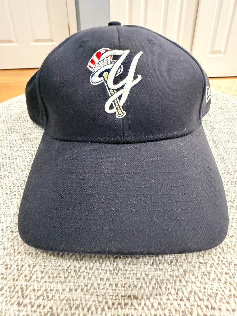 Rare New Era MiLB Uncle Sam Y Logo Baseball Hat Navy Adjustable Cap OSFA